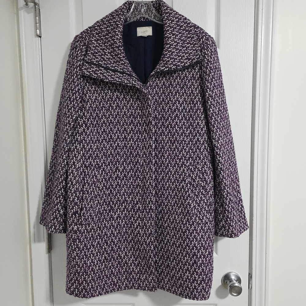Womens Large LOFT Outlet Purple & Navy Coat